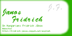 janos fridrich business card