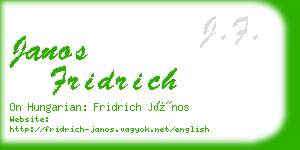 janos fridrich business card